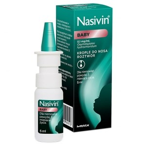 Nasivin baby 0.01% krople do nosa dla niemowląt powyżej 3 miesiąca do 1 roku 5ml