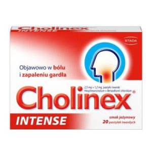 Cholinex Intense, smak jezynowy, 20 tabletek-0