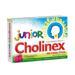 Cholinex Junior smak malinowy od 4 lat 16 pastylek do ssania-0