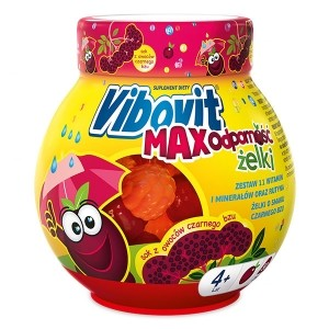 Vibovit Max Odporność Żelki dla w wieku od 4 do 12 lat smak czarnego bzu 50 sztuk