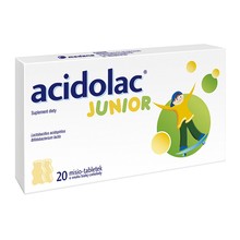 Acidolac Junior 3 lat smak biala czekolada, 20 tabletek-37 Acidolac Junior 3 lat smak biala czekolada, 20 tabletek-37