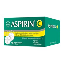 Aspirin C, 400 mg + 240 mg, tabletki musujace, 20 szt. -151 Aspirin C, 400 mg + 240 mg, tabletki musujace, 20 szt. -151