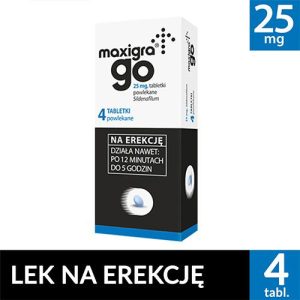 Maxigra Go 25 mg tabletki do rozgryzania i żucia 4 szt
