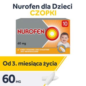 Nurofen czopki dla dzieci od 3 miesiąca 60mg 10 sztuk
