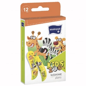 Plastry Zestaw plastrow, MATOPAT, dla dzieci, ZOO, 12 sztuk-0
