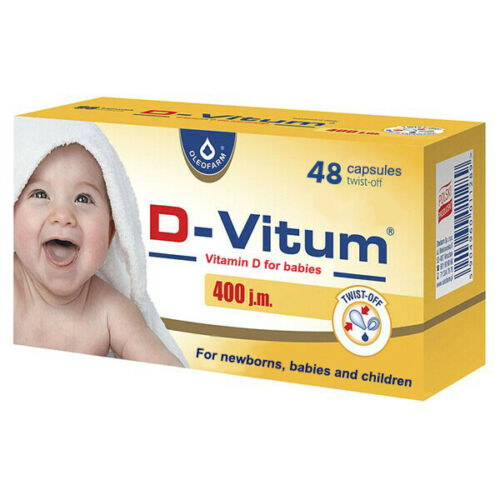 D-Vitum 400 j.m., witamina D dla niemowlat, 48 kapsulek -0