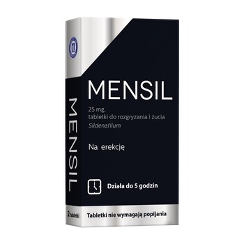 Mensil, 25 mg, tabletki do rozgryzania, żucia, 2 szt-0 Mensil, 25 mg, tabletki do rozgryzania, żucia, 2 szt-0