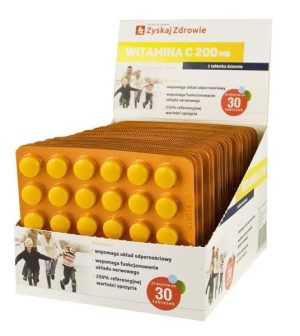 Witamina C, 200mg, Zyskaj Zdrowie, 30 tabletek-0