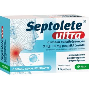 Septolete ultra o smaku eukaliptus 16 pastylek do ssania-0