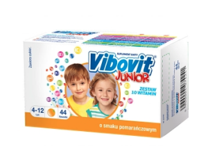(02.2024) Vibovit Junior, dla dzieci w wieku od 4 do 12 lat, smak pomaranczowy, 14 saszetek-0